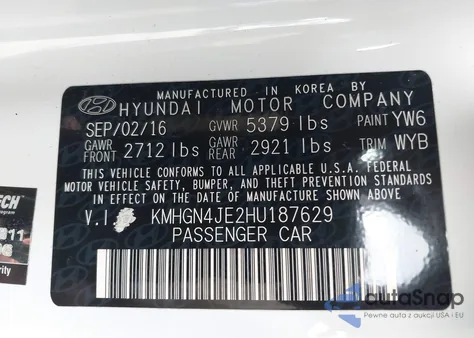 2017 Genesis G80 3.8 из США, поврежденный, VIN KMHGN4JE2HU187629